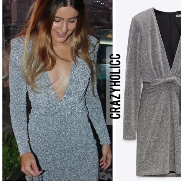 ZARA DRESS WITH METALLIC THREAD BRAND NEW WITH TAGS BLOGGERS FAV SMALL - Picture 8 of 15
